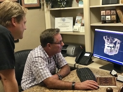 doctor looking at computer