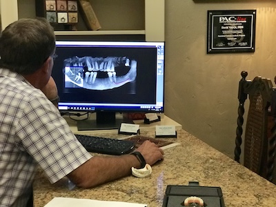 doctor looking at computer